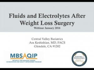 Fluids & Electrolytes - Weight Loss Surgery (Webinar 1/2016)
