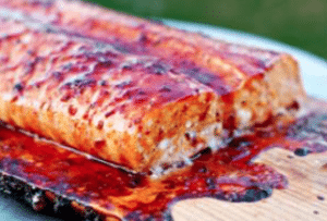 Keshishian Mustard Planked Salmon