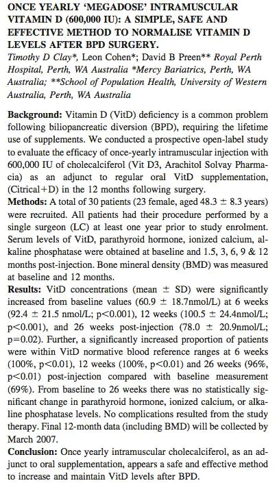 Injectable Vitamin D Information and Research Articles