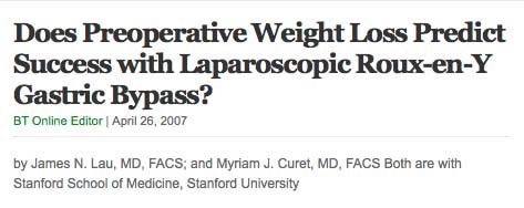 Weight Loss before Weight Loss Surgery?