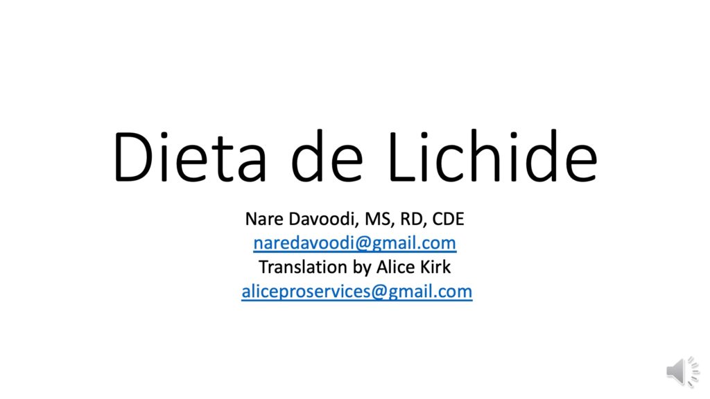 Dieta de Lichide - Post Operative Clear Liquid Diet
